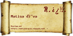 Matisa Éva névjegykártya